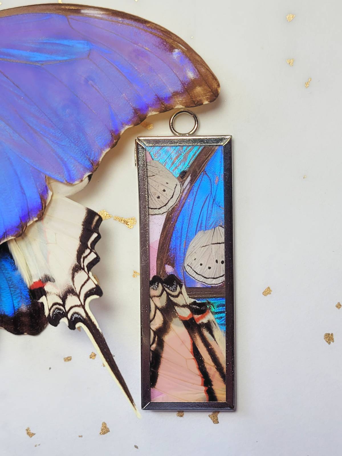 Handmade Real Butterfly Wing Pendant | Blue Morpho & Swallowtail Necklace